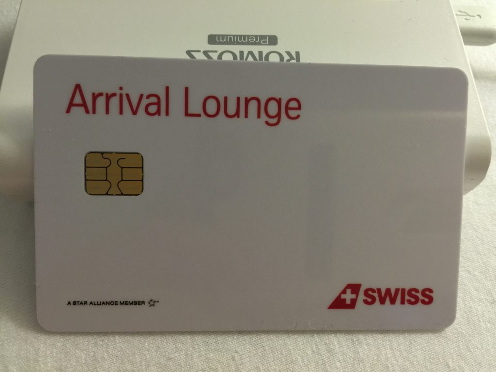 SWISS Arrival Lounge, Zurych: Karta dostępu do prysznica