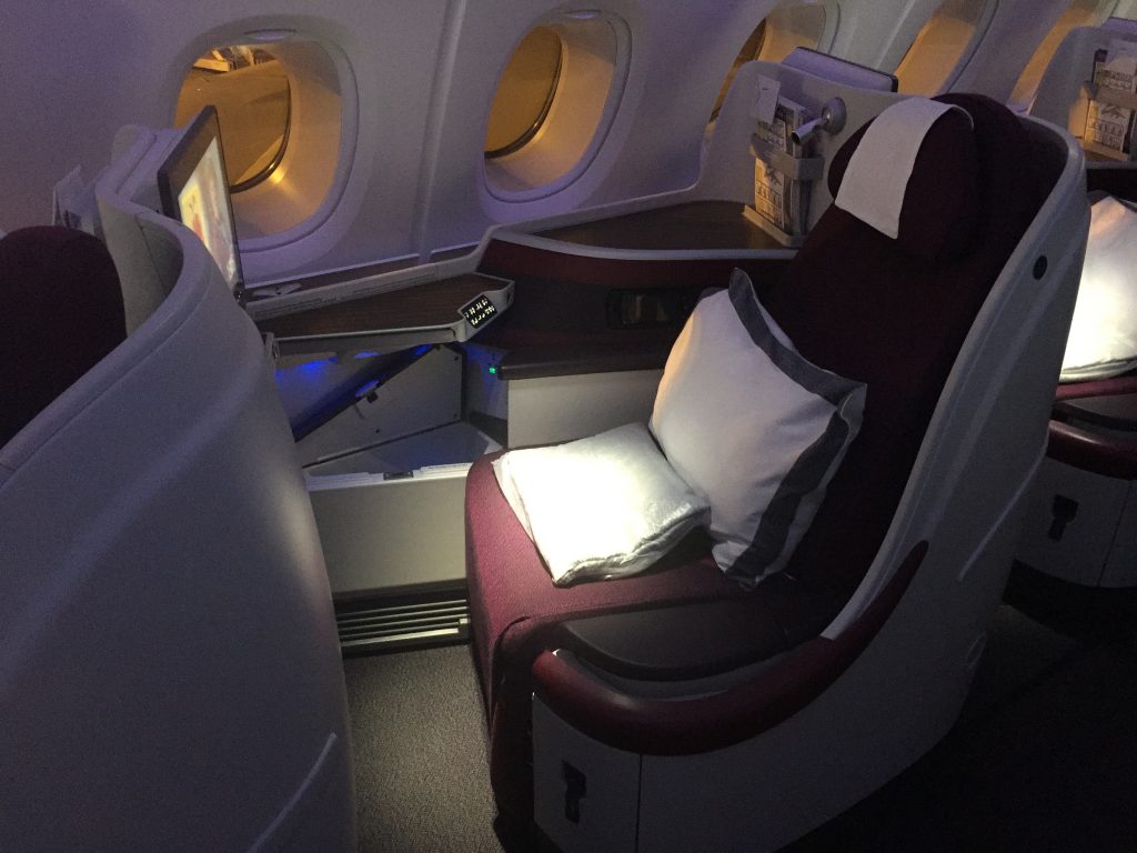 Klasa Biznes Qatar Airways A380 – fotel w klasie biznes